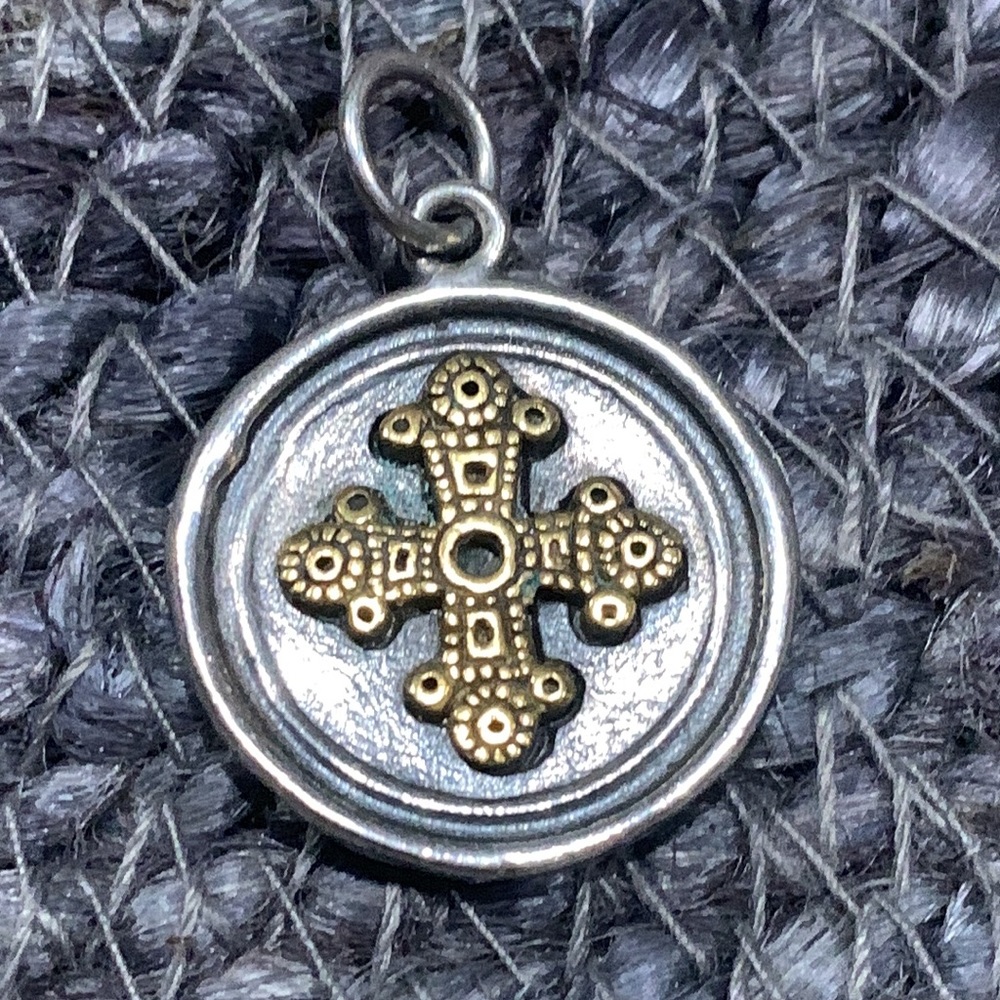 Waxing poetic cross charm pendent retired